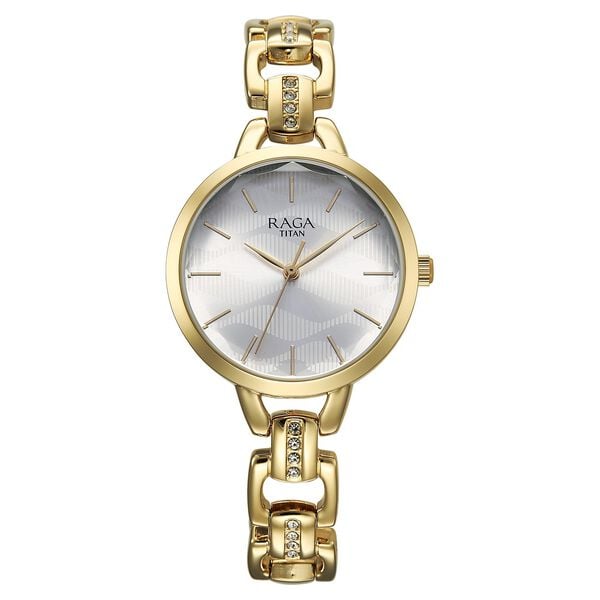 Titan 95352YM01 Women’s Silver-Dial Analog Watch with Metal Strap