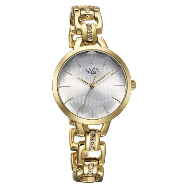 Titan 95352YM01 Women’s Silver-Dial Analog Watch with Metal Strap