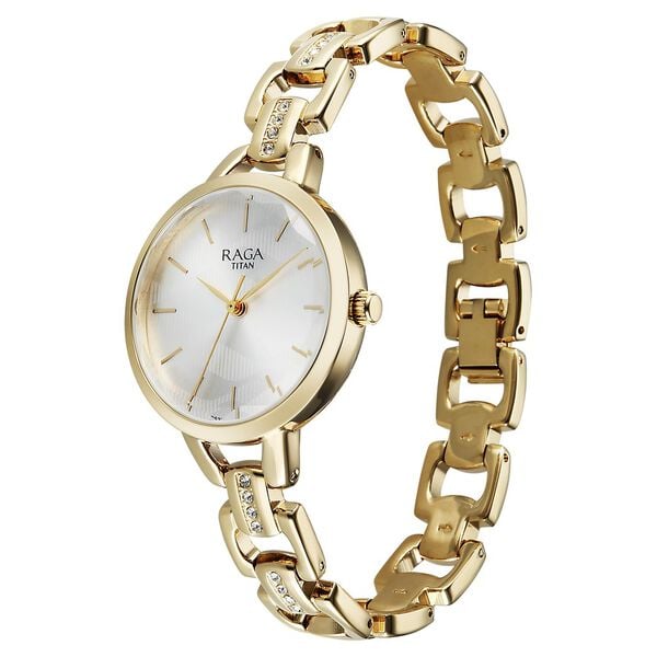 Titan 95352YM01 Women’s Silver-Dial Analog Watch with Metal Strap