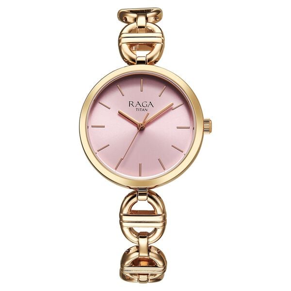 Titan 95353WM01 Women’s Rose-Gold Dial Analog Watch with Rose-Gold Metal Strap