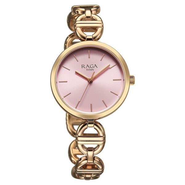 Titan 95353WM01 Women’s Rose-Gold Dial Analog Watch with Rose-Gold Metal Strap