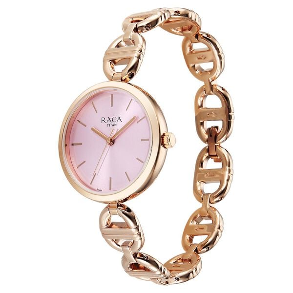 Titan 95353WM01 Women’s Rose-Gold Dial Analog Watch with Rose-Gold Metal Strap