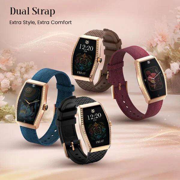 Titan 95402WF02K Valerie Aura 1.47" AMOLED Smartwatch Green Silicone Strap for Women