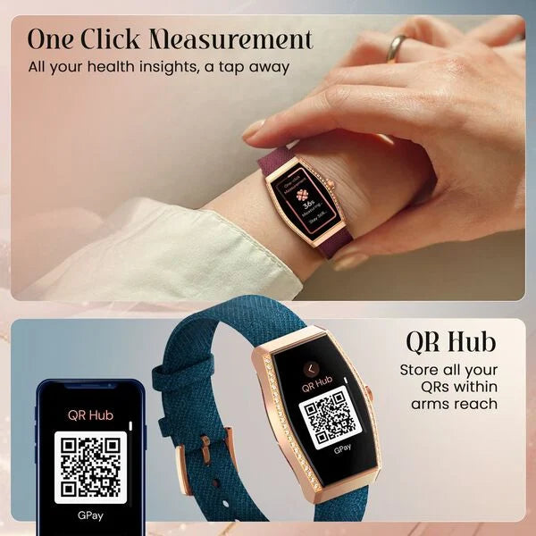 Titan 95402WF02K Valerie Aura 1.47" AMOLED Smartwatch Green Silicone Strap for Women