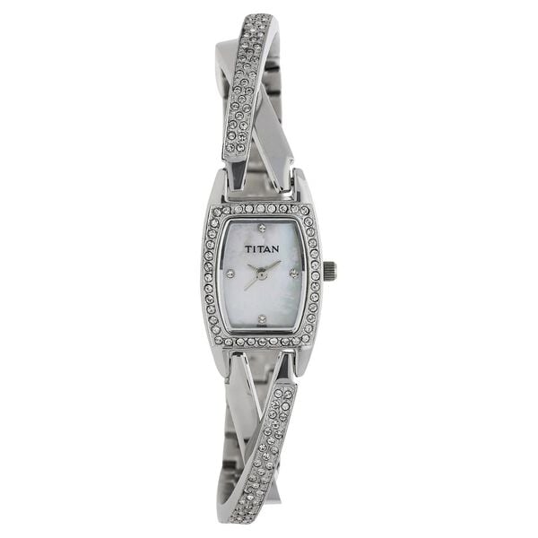 Titan 9851SM01 Women’s Analog Quartz Watch — White Dial & Silver Stainless Steel Strap