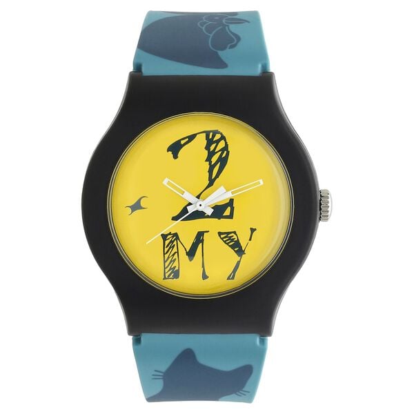 Fastrack Unisex Quartz Analog Strap Watch – Model 9915PP66 | Yellow Dial & Blue Silicone Strap, Casual Everyday Style