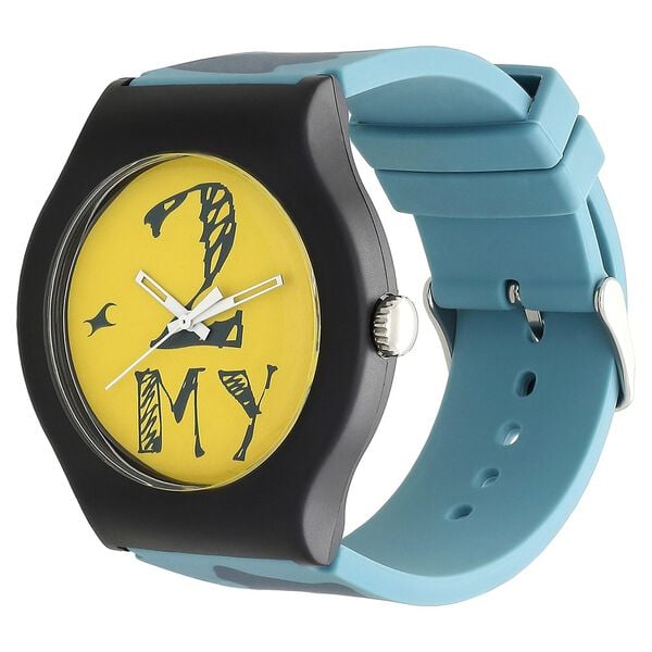 Fastrack Unisex Quartz Analog Strap Watch – Model 9915PP66 | Yellow Dial & Blue Silicone Strap, Casual Everyday Style
