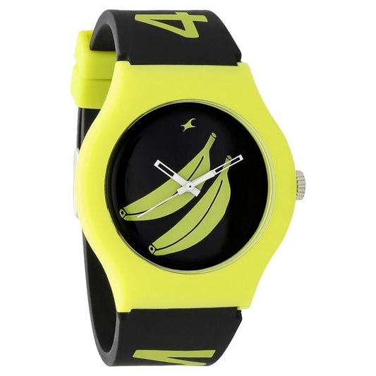 Fastrack 9915PP69 Analog Quartz Unisex Watch – Black Dial, Black Silicone Strap, Casual Everyday Style