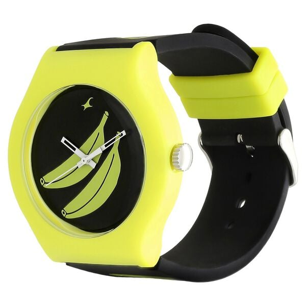 Fastrack 9915PP69 Analog Quartz Unisex Watch – Black Dial, Black Silicone Strap, Casual Everyday Style