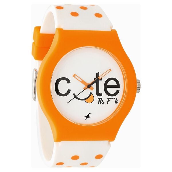 Fastrack 9915PP73 Quartz Analog White Dial Silicone Strap Unisex Watch