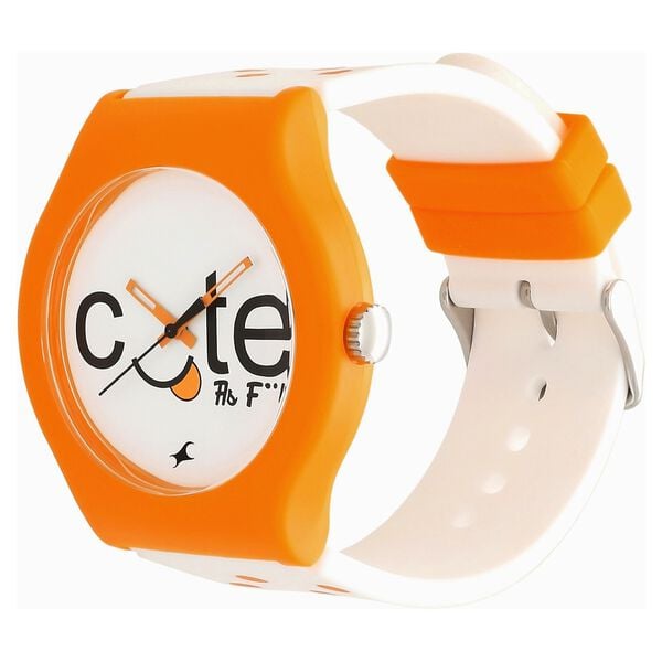 Fastrack 9915PP73 Quartz Analog White Dial Silicone Strap Unisex Watch