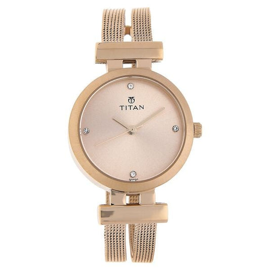 Titan 9942WM01 Women’s Analog Quartz Watch — Rose Gold Dial & Rose Gold Stainless Steel Strap