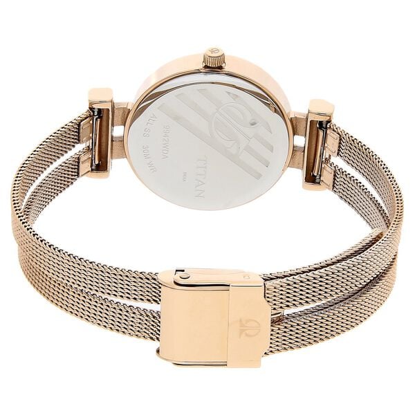 Titan 9942WM01 Women’s Analog Quartz Watch — Rose Gold Dial & Rose Gold Stainless Steel Strap