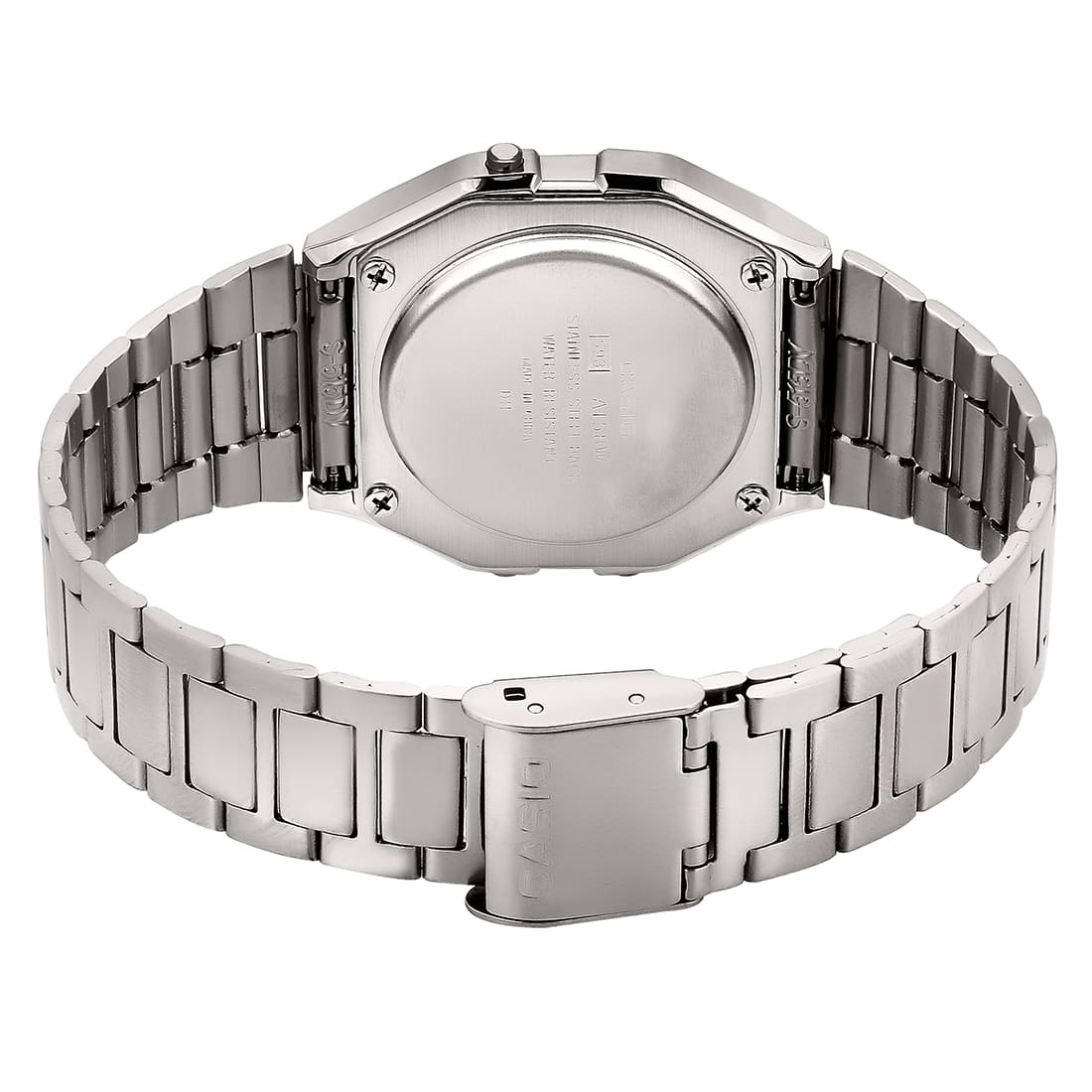Casio D011 Vintage Unisex Quartz Digital Watch with Black LCD & Silver Stainless Steel Strap