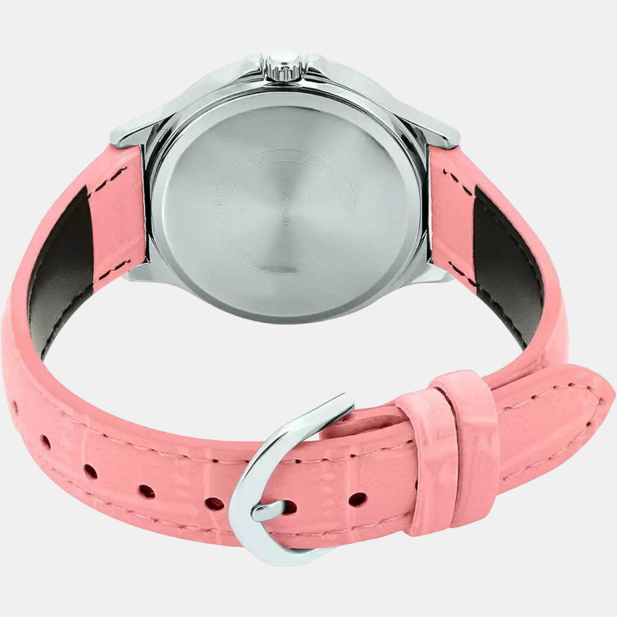 Casio A1150 Enticer Ladies’ Analog Quartz Watch with Pink Dial & Pink Leather Strap