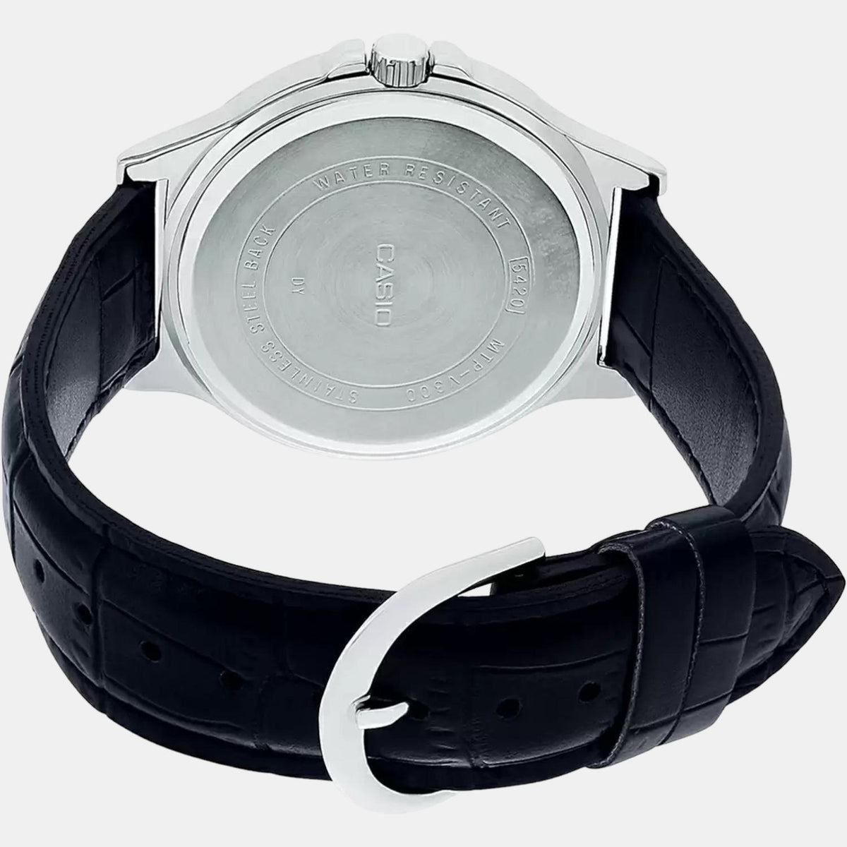 Casio A1176 Enticer Men’s Analog Quartz Watch with Black Dial & Black Leather Strap