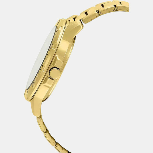 Casio A1368 Enticer Men’s Analog Quartz Watch with Gold Dial & Gold Stainless Steel Bracelet