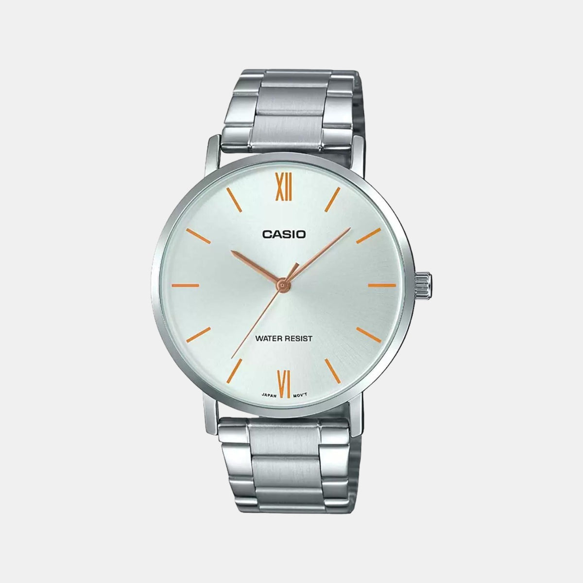 Casio A1614 Quartz Analog Men’s Enticer Watch with Silver Dial, Stainless Steel Bracelet