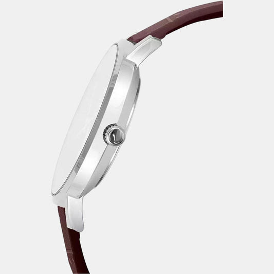 Casio A1616 Enticer Men’s Quartz Analog Watch with Blue Dial, Brown Leather Strap