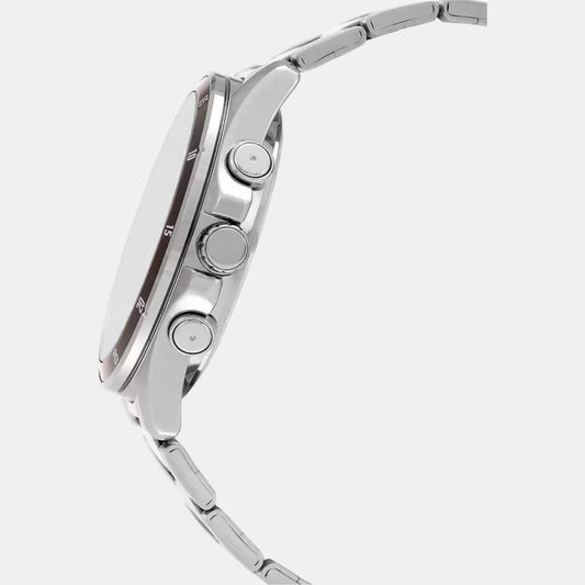 Casio A1647 Enticer Men’s Analog Quartz Chronograph Watch with Black Dial & Silver Stainless Steel Bracelet