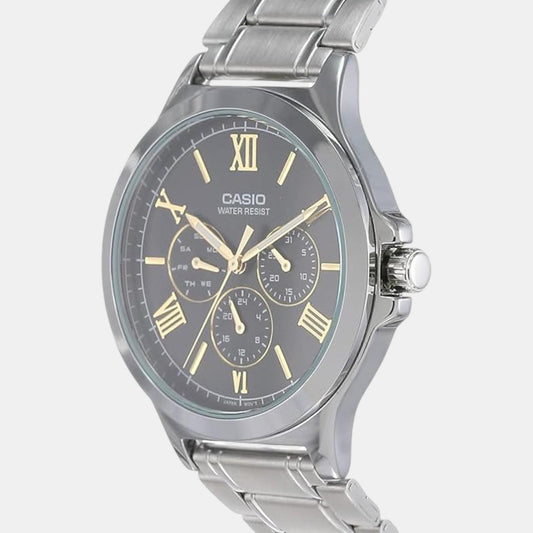 Casio A1683 Enticer Men’s Analog Quartz Watch with Black Dial & Silver Stainless Steel Bracelet