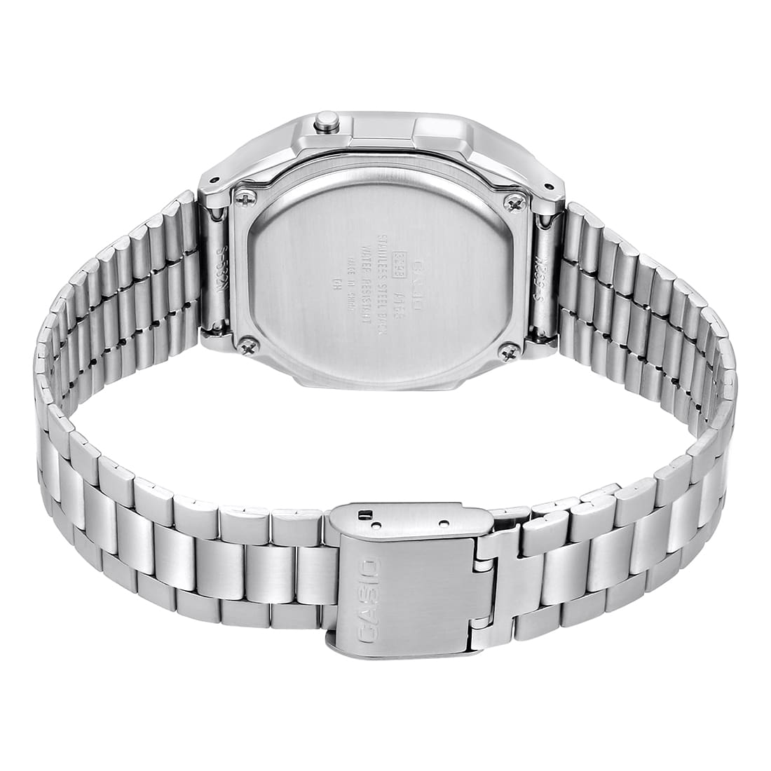 Casio D131 Vintage Digital Watch with Classic Retro Silver Strap