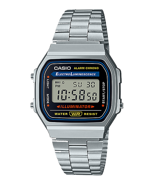 Casio D131 Vintage Digital Watch with Classic Retro Silver Strap