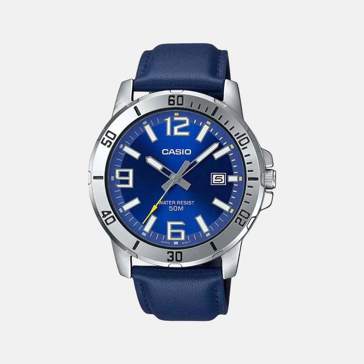 Casio A1737 Enticer Men’s Analog Quartz Watch with Blue Dial & Blue Leather Strap