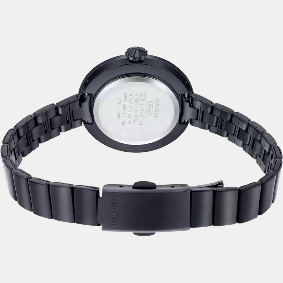 Casio A1851 Enticer Women’s Analog Quartz Watch with Black Dial & Black Stainless Steel Bracelet