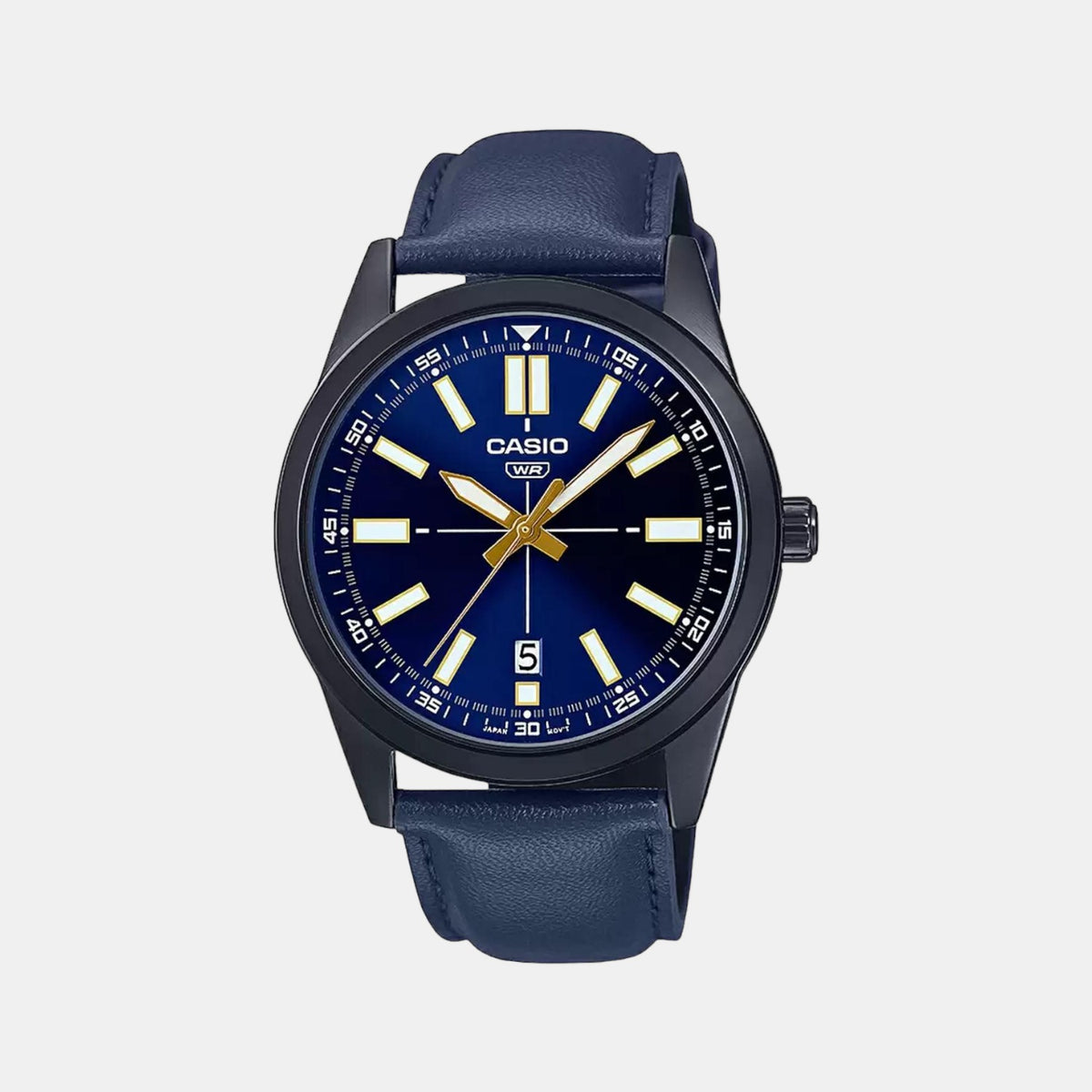 Casio A1944 Enticer Men’s Analog Quartz Watch with Blue Dial & Blue Leather Strap