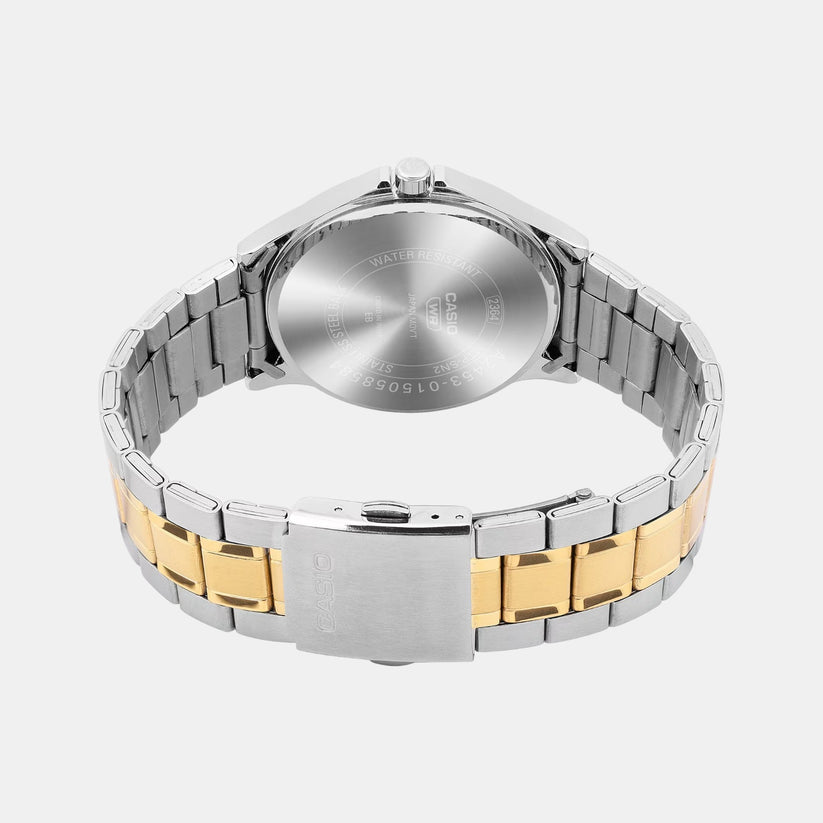Casio A2453 Enticer Men’s Quartz Analog Watch with Yellow Dial, Two-Tone Stainless Steel Strap