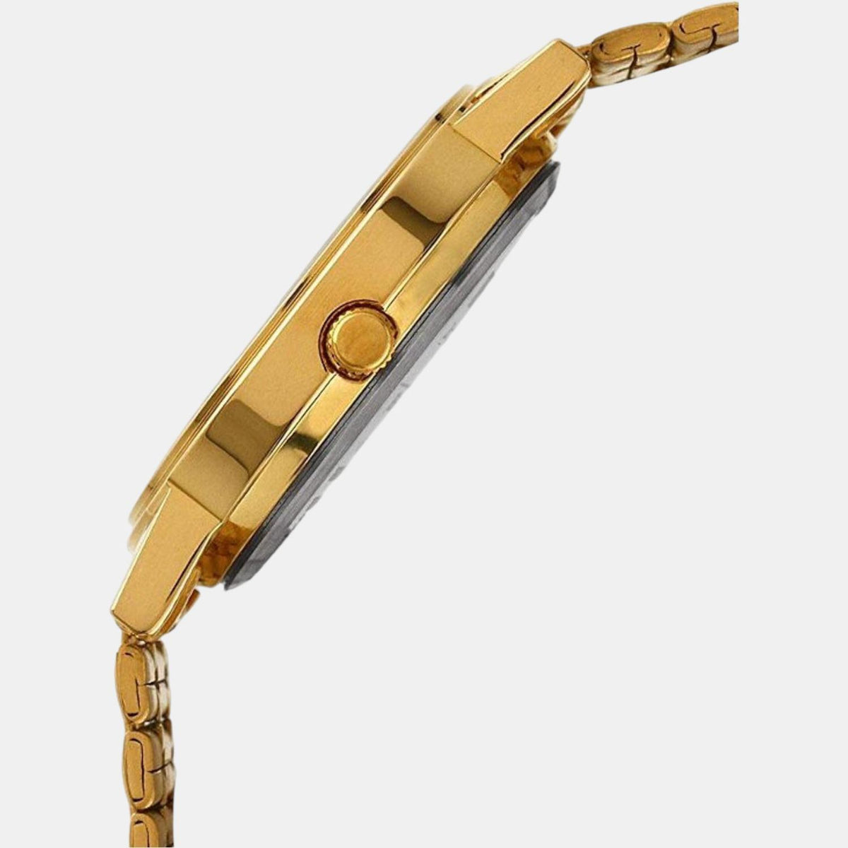 Timex A503 Analog Quartz Watch for Men – White Dial, Gold‑Tone Stainless Steel Bracelet