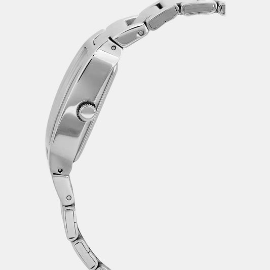 Casio A577 Analog Quartz Women’s Enticer Watch | Black Dial | Silver Stainless Steel Strap | 50 m Water Resistant