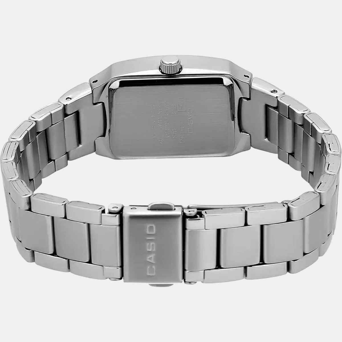 Casio A577 Analog Quartz Women’s Enticer Watch | Black Dial | Silver Stainless Steel Strap | 50 m Water Resistant