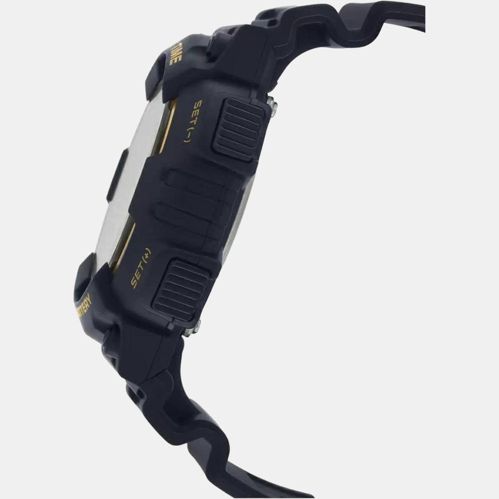 Casio AD206 Men’s Analog-Digital Quartz Watch with Black & Gold Dial, Black Resin Strap