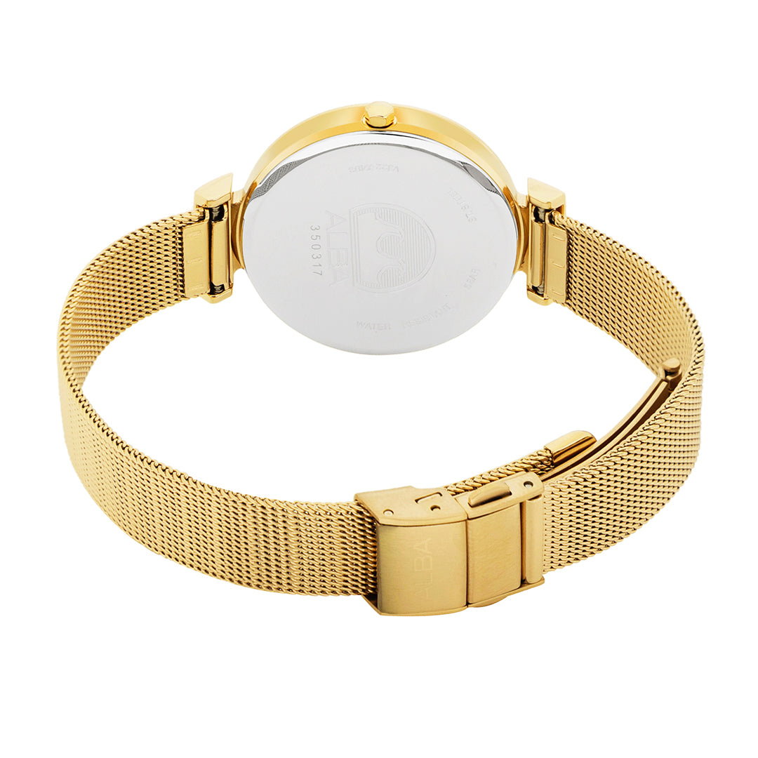 Alba AH7CA2X1 women’s quartz watch with date window on shimmer dial