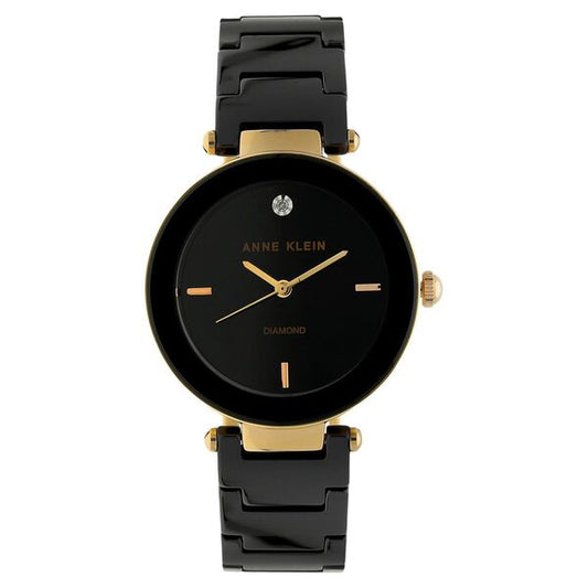 Sleek black dial with easy-to-read analog display.