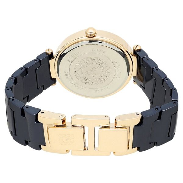 Anne Klein NEAK1018RGNV Women’s Quartz Analog Watch with Blue Dial & Blue Ceramic Strap