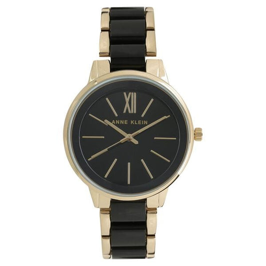 Anne Klein NEAK1412BKGB Women’s Analog Watch with Black Dial & Two-Tone Ceramic Strap