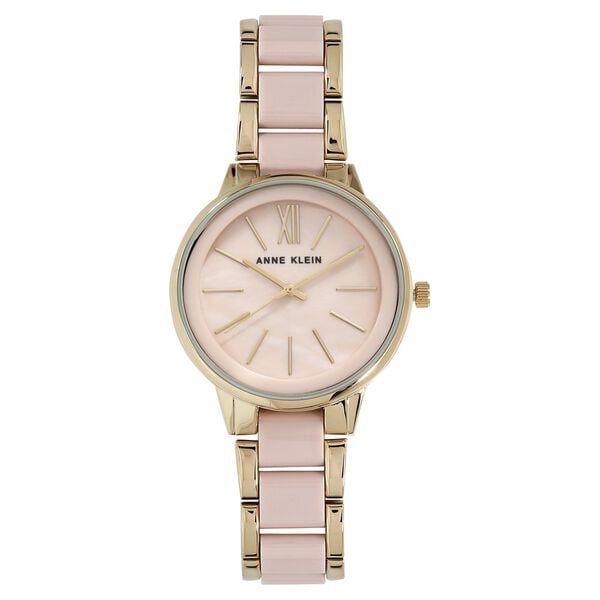 Anne Klein NDAK1412BMGM Women’s Analog Watch with Beige Dial and Stainless-Steel Strap