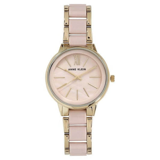 Anne Klein NDAK1412BMGM Women’s Analog Watch with Beige Dial and Stainless-Steel Strap