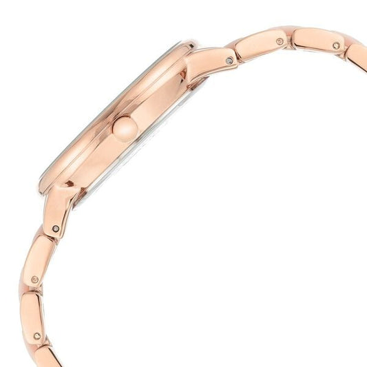 Anne Klein NEAK1412PKRG Analog Quartz Ladies’ Watch with Pink Dial & Rose-Gold Plastic Strap