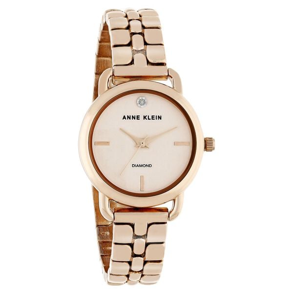Anne Klein AK2794RGRG Analog Quartz Ladies’ Watch with Rose-Gold Dial & Rose-Gold Metal Bracelet