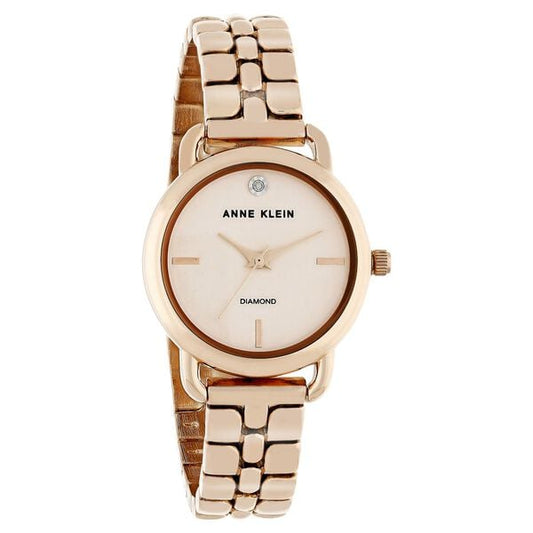 Anne Klein AK2794RGRG Analog Quartz Ladies’ Watch with Rose-Gold Dial & Rose-Gold Metal Bracelet