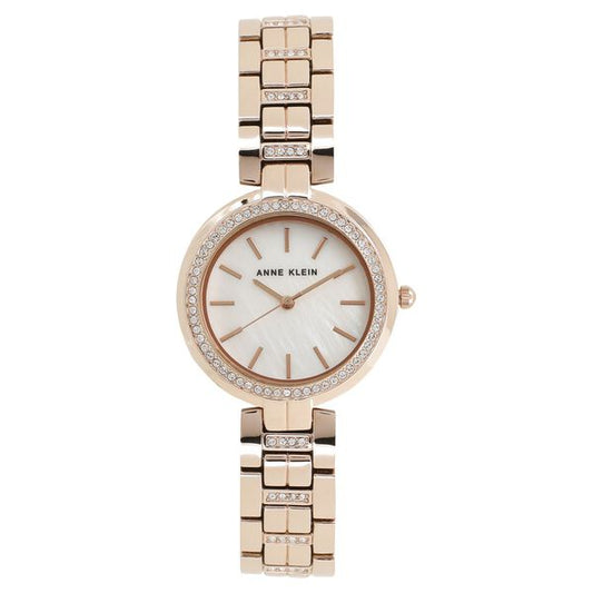 Anne Klein AK2968MPRG Women’s Quartz Analog Watch with Silver Mother-of-Pearl Dial & Rose-Gold Metal Strap