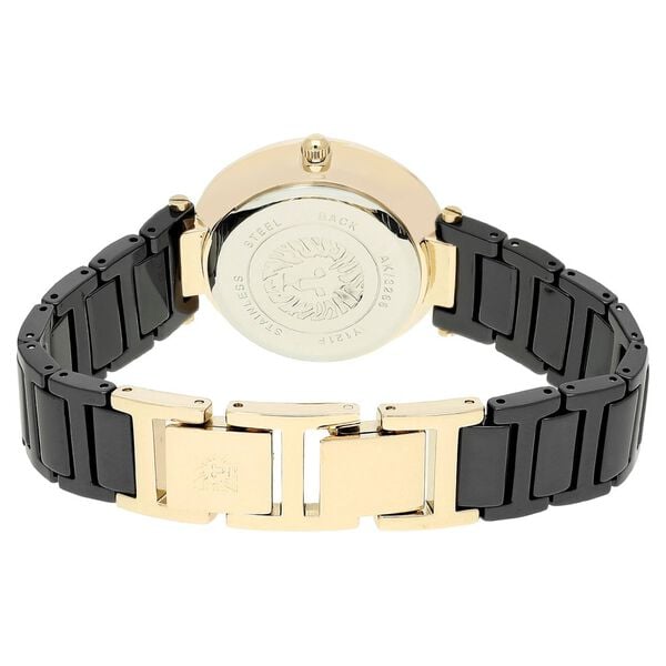 Anne Klein NTAK3266BKRG Analog Quartz Ladies’ Watch with Black Dial & Black Ceramic Strap