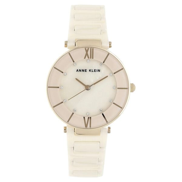 Anne Klein NDAK3266LPRG Women’s Analog Ceramic Watch with Pink Dial & Pink Ceramic Strap
