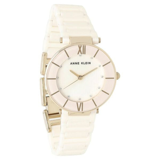 Anne Klein NDAK3266LPRG Women’s Analog Ceramic Watch with Pink Dial & Pink Ceramic Strap