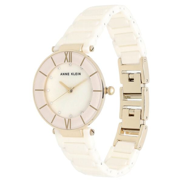 Anne Klein NDAK3266LPRG Women’s Analog Ceramic Watch with Pink Dial & Pink Ceramic Strap