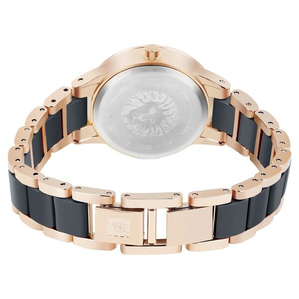 Anne Klein NTAK3344NVRG Quartz Analog Women’s Watch with Blue Dial, Two-Tone Ceramic Strap